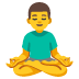 man in lotus position emoji on Google