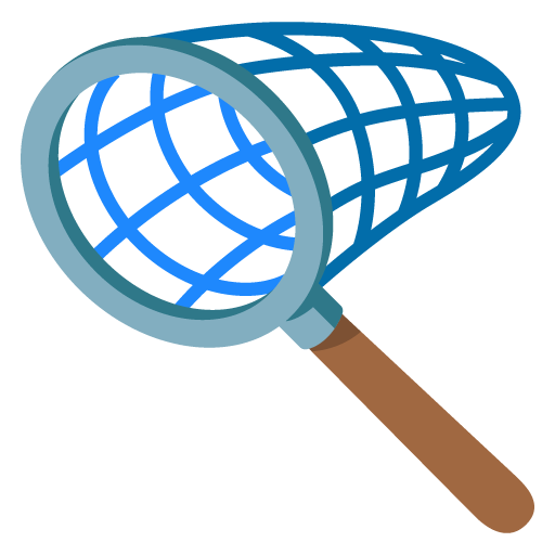 Net with handle emoji, Google Noto design