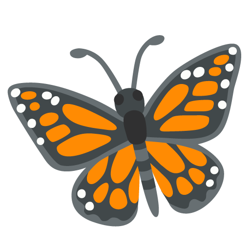 Monarch butterfly emoji, Google Noto design