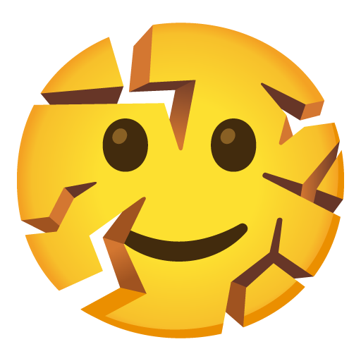 Cracking face emoji, Google Noto design