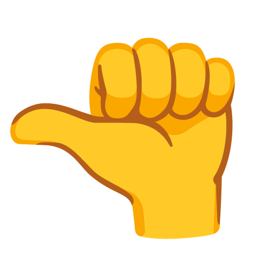 Leftwards thumb sign emoji, Google Noto design