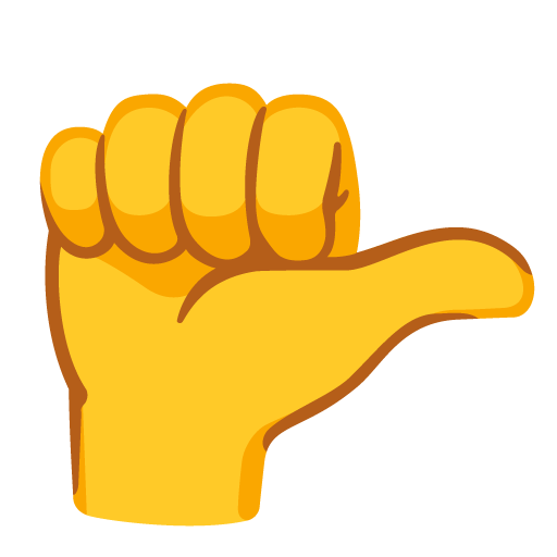Rightwards thumb sign emoji, Google Noto design