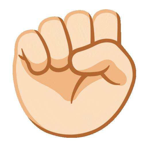 Raised Fist: Light Skin Tone Noto Animated emoji